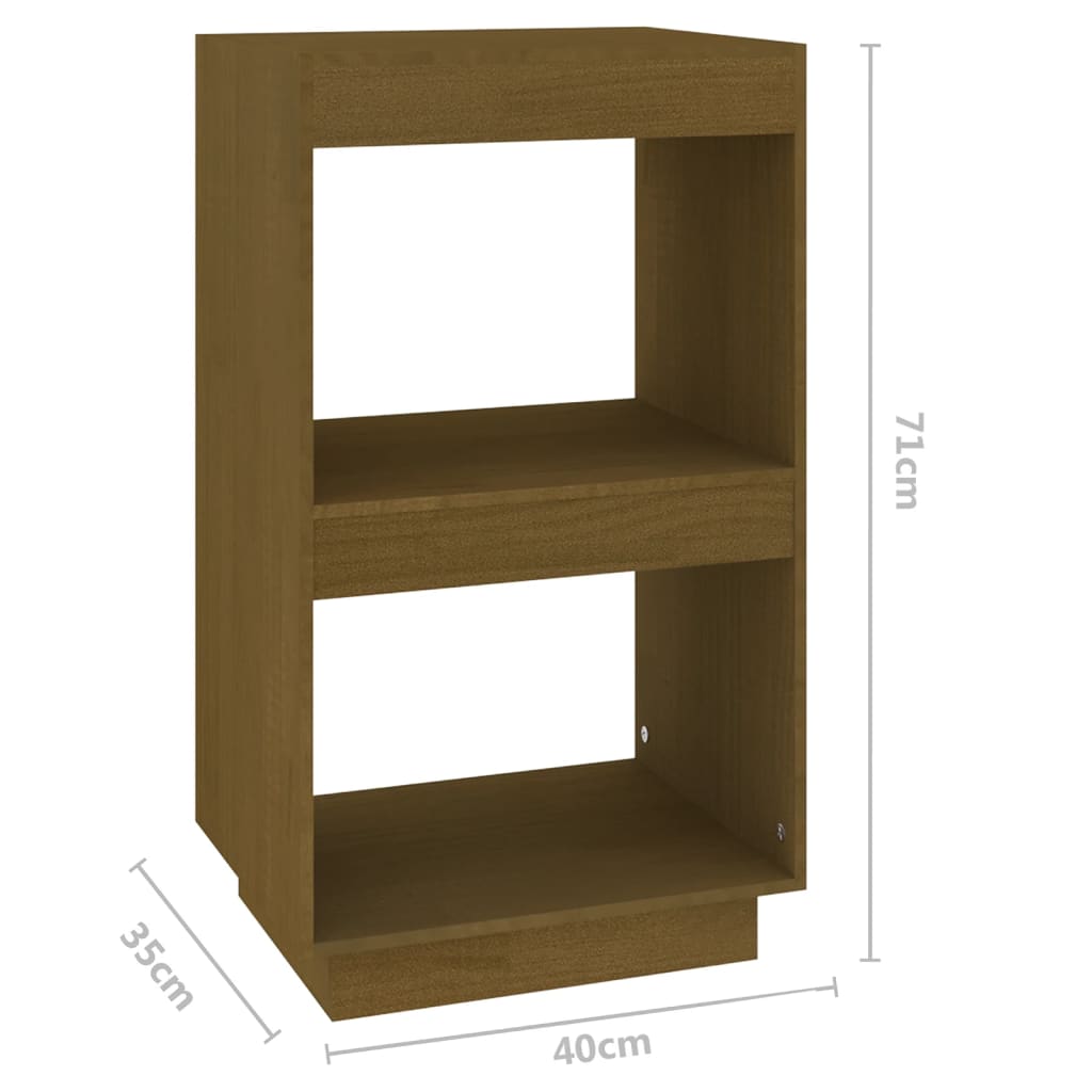 Bokhylle honningbrun 40x35x71 cm heltre furu