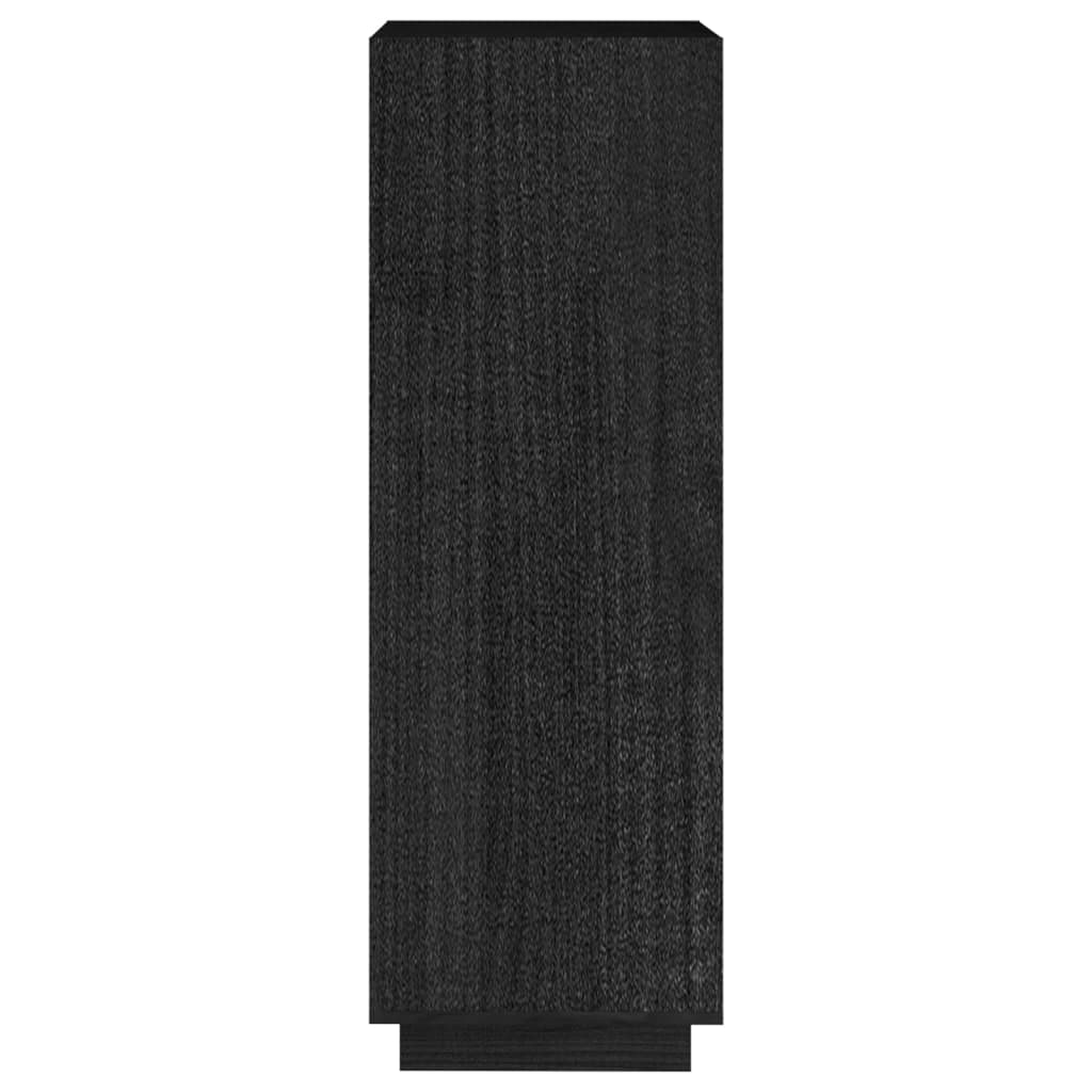Bokhylle/romdeler svart 40x35x103 cm heltre furu