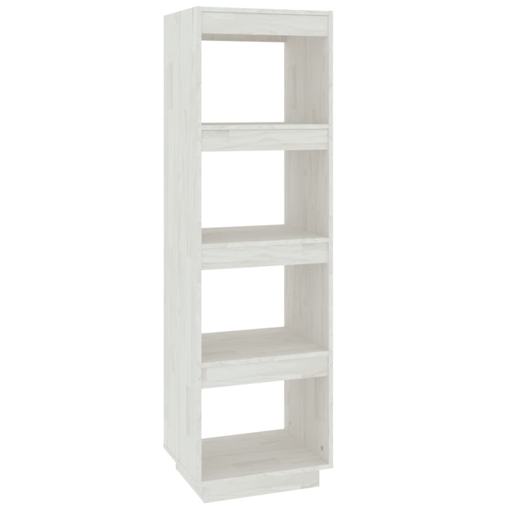 Bokhylle/romdeler hvit 40x35x135 cm heltre furu