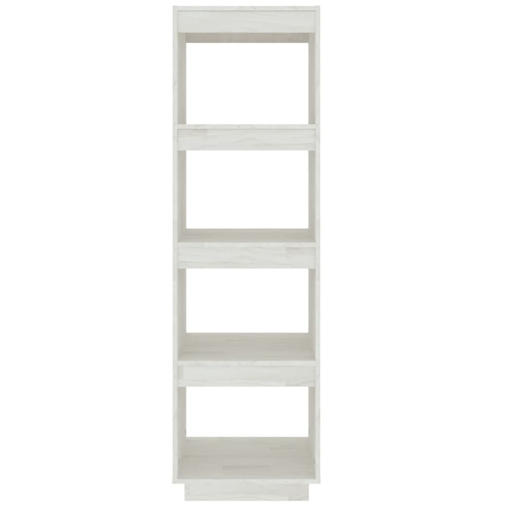 Bokhylle/romdeler hvit 40x35x135 cm heltre furu