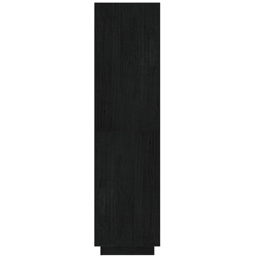 Bokhylle/romdeler svart 40x35x135 cm heltre furu