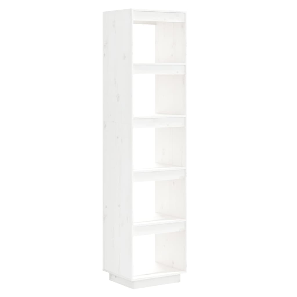 Bokhylle/romdeler hvit 40x35x167 cm heltre furu