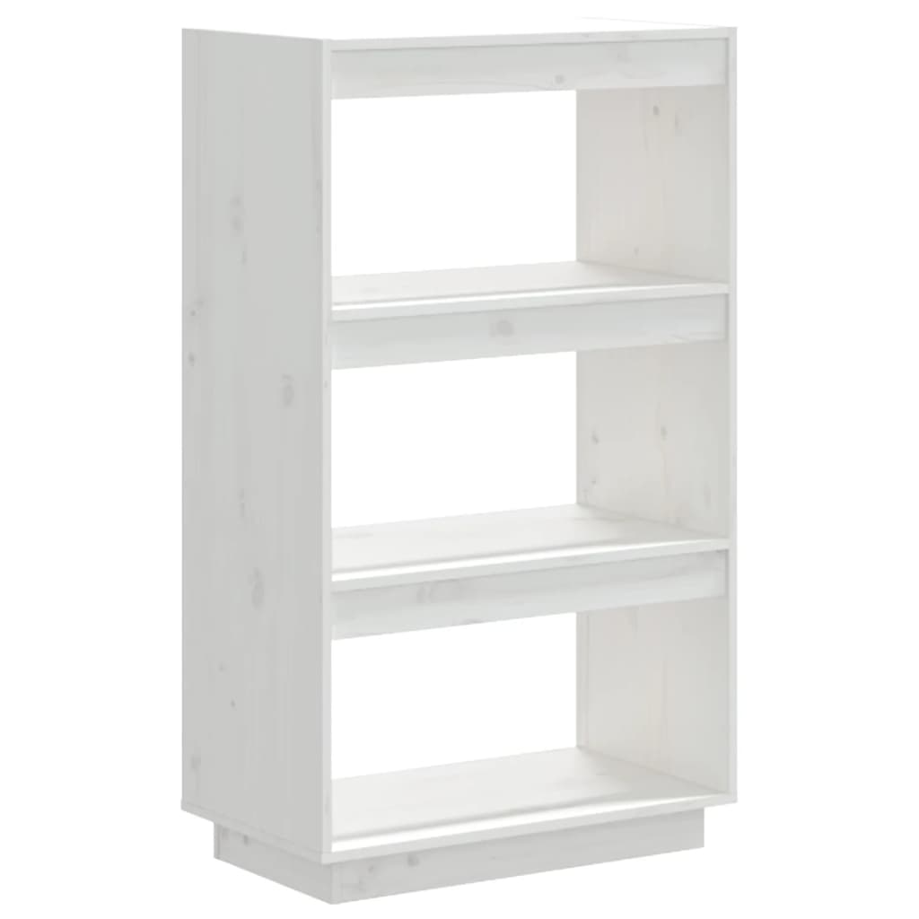 Bokhylle/romdeler hvit 60x35x103 cm heltre furu