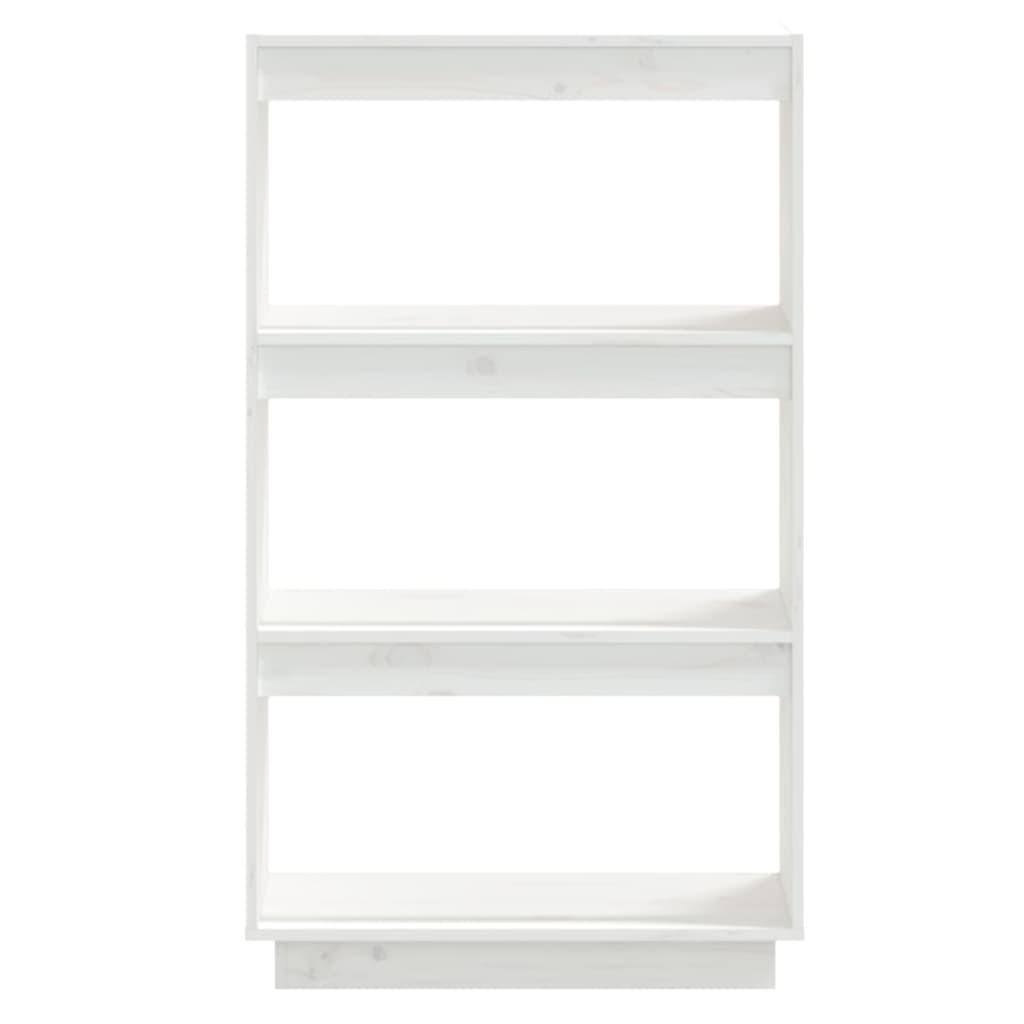 Bokhylle/romdeler hvit 60x35x103 cm heltre furu