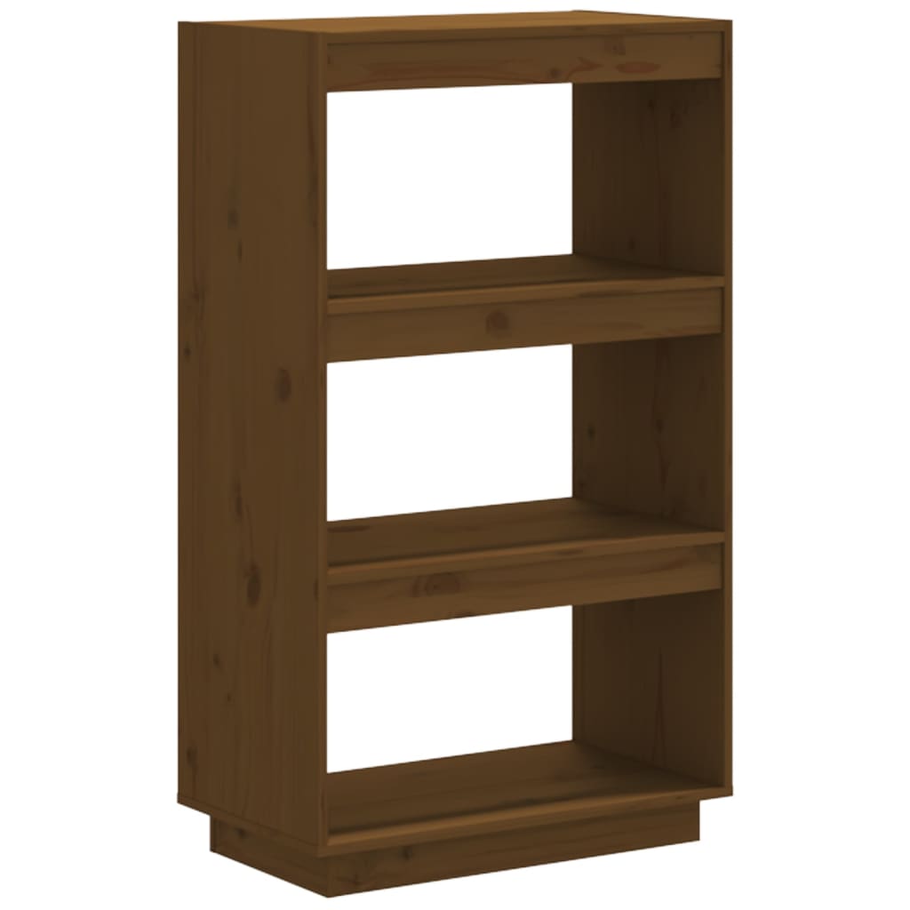 Bokhylle/romdeler honningbrun 60x35x103 cm heltre furu
