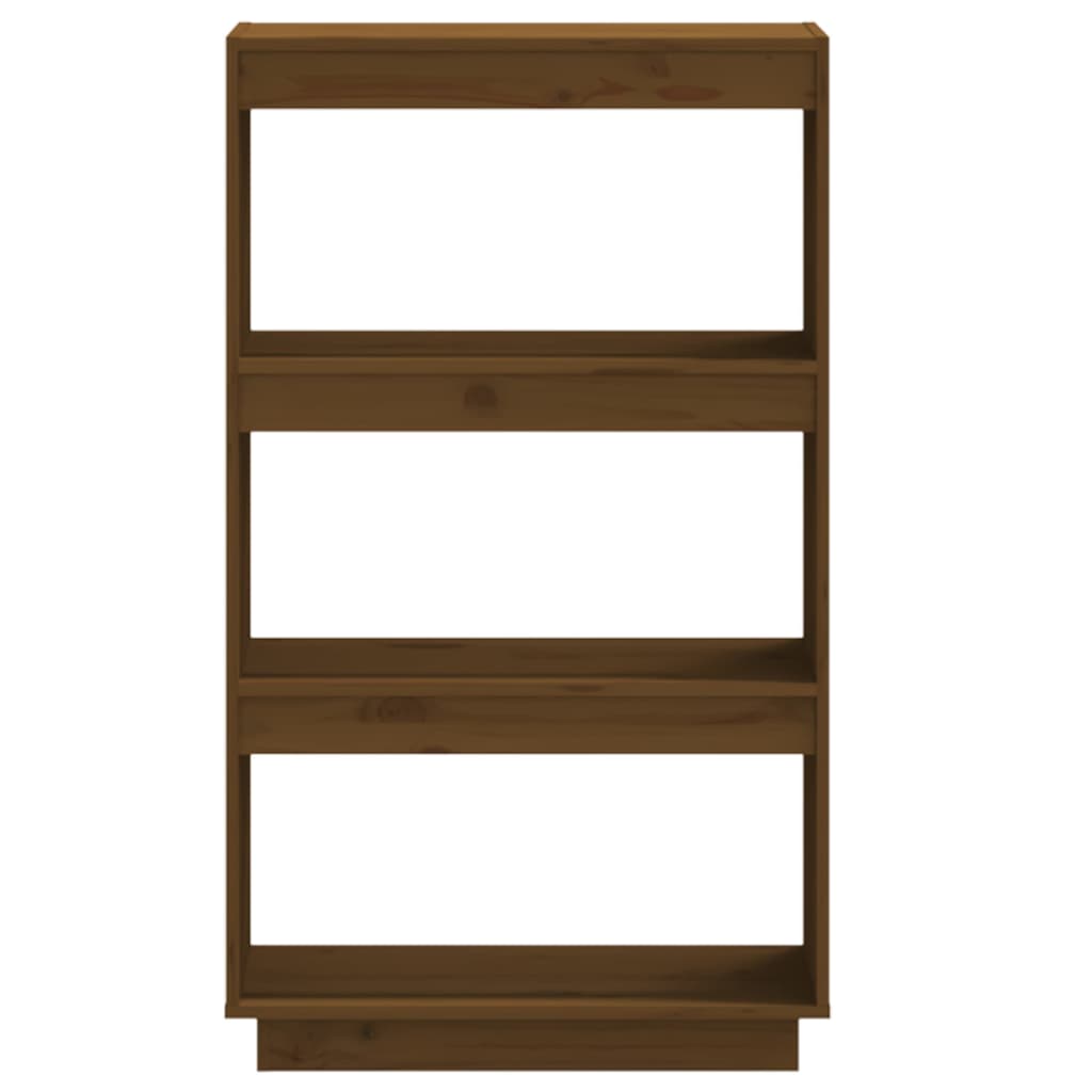 Bokhylle/romdeler honningbrun 60x35x103 cm heltre furu