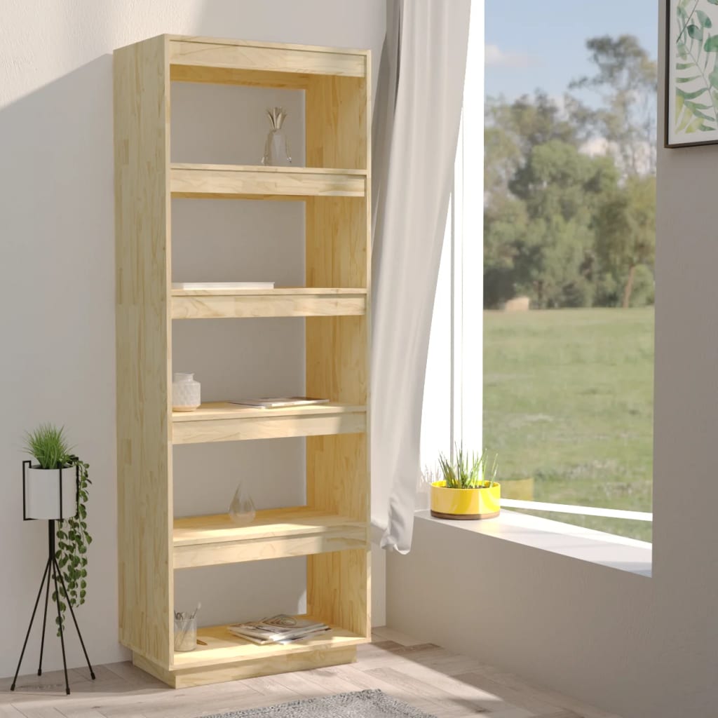 Bokhylle/romdeler 60x35x167 cm heltre furu