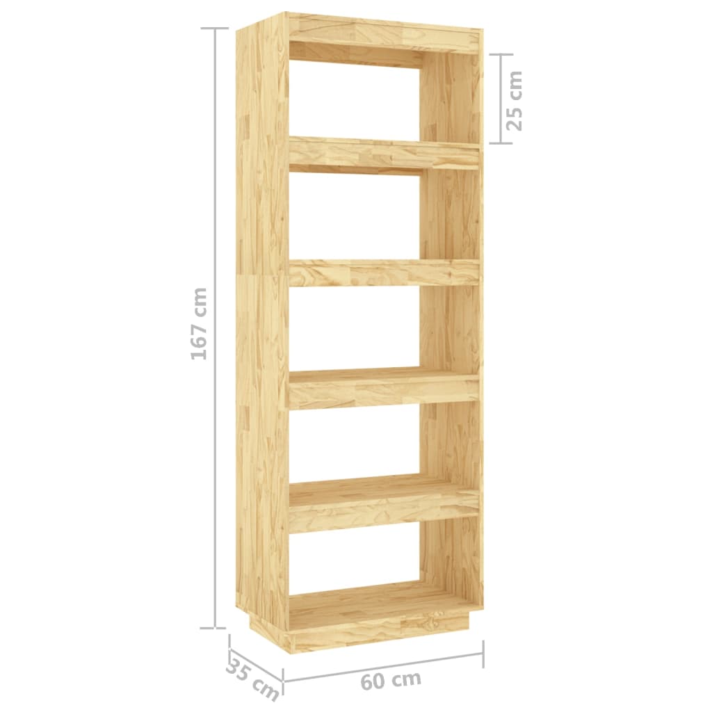 Bokhylle/romdeler 60x35x167 cm heltre furu