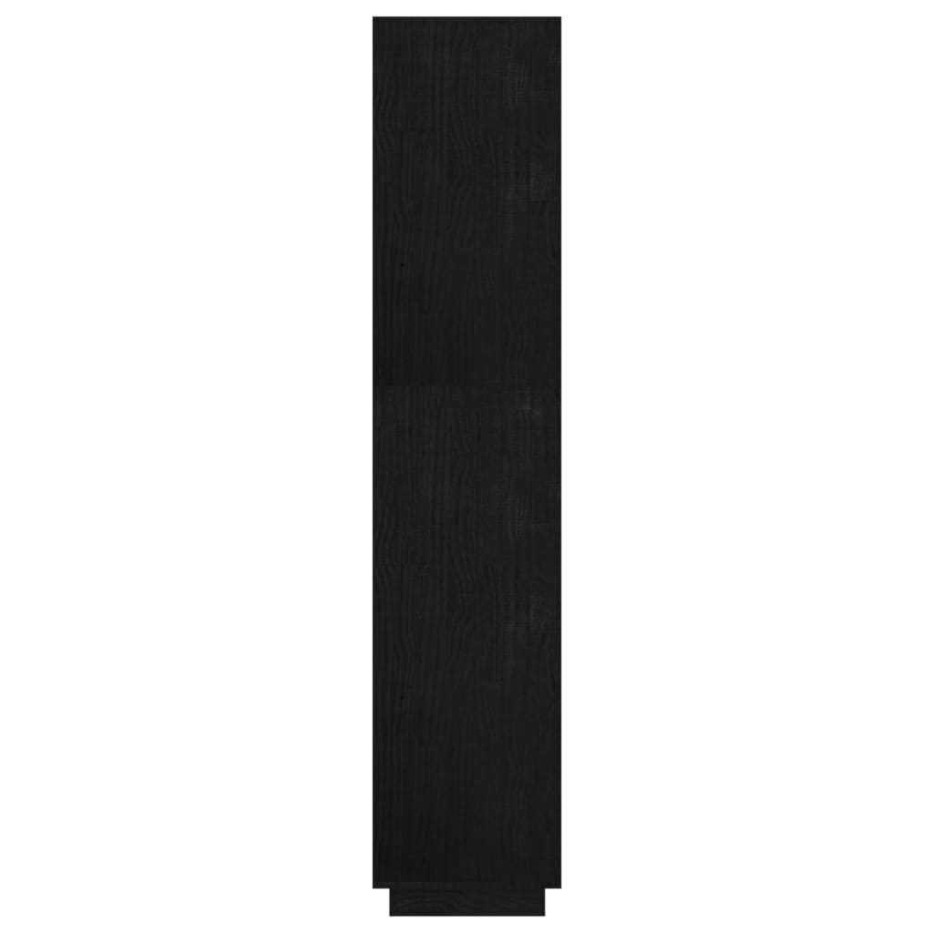 Bokhylle/romdeler svart 60x35x167 cm heltre furu