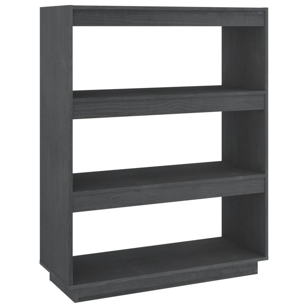 Bokhylle/romdeler grå 80x35x103 cm heltre furu