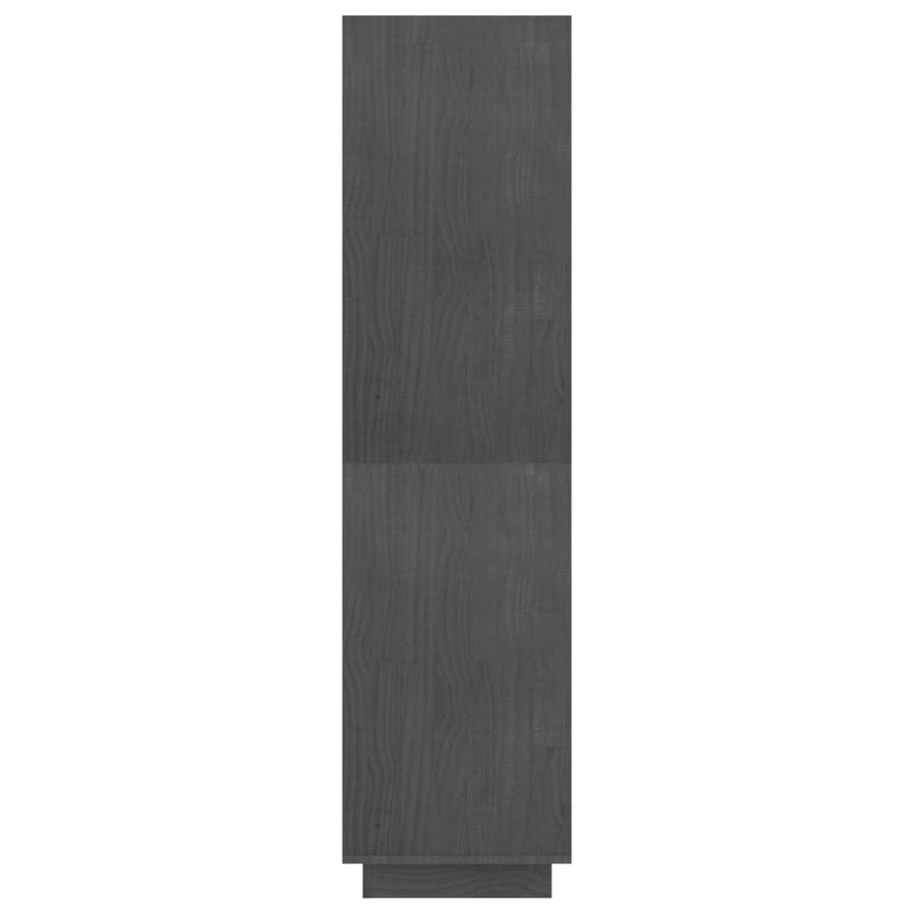 Bokhylle/romdeler grå 80x35x135 cm heltre furu