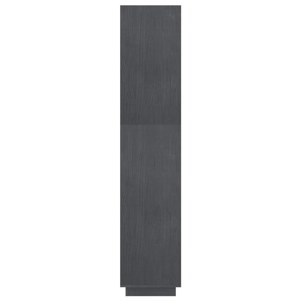 Bokhylle/romdeler grå 80x35x167 cm heltre furu