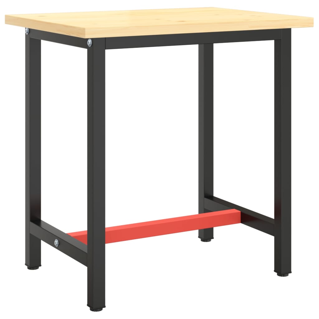 Ramme til arbeidsbenk matt svart og rød 70x50x79 cm metall