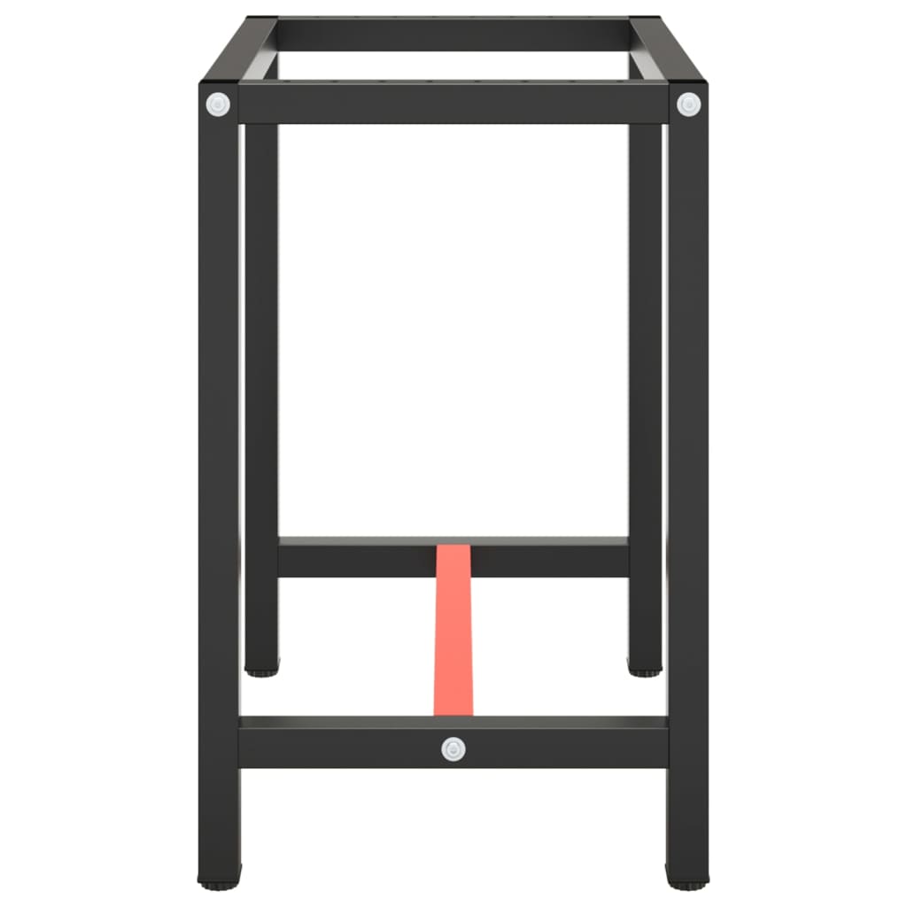 Ramme til arbeidsbenk matt svart og rød 70x50x79 cm metall