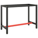 Ramme til arbeidsbenk matt svart og rød 110x50x79 cm metall