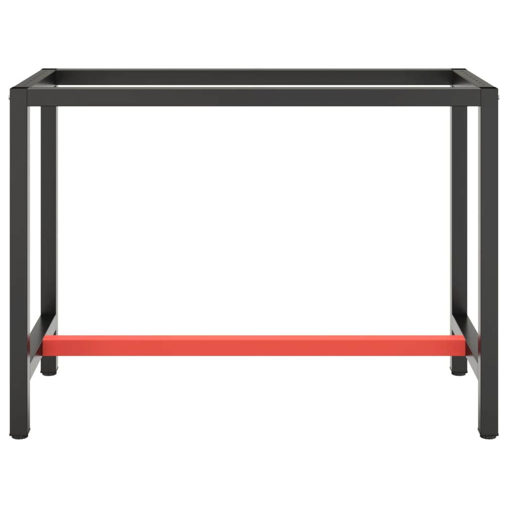 Ramme til arbeidsbenk matt svart og rød 110x50x79 cm metall
