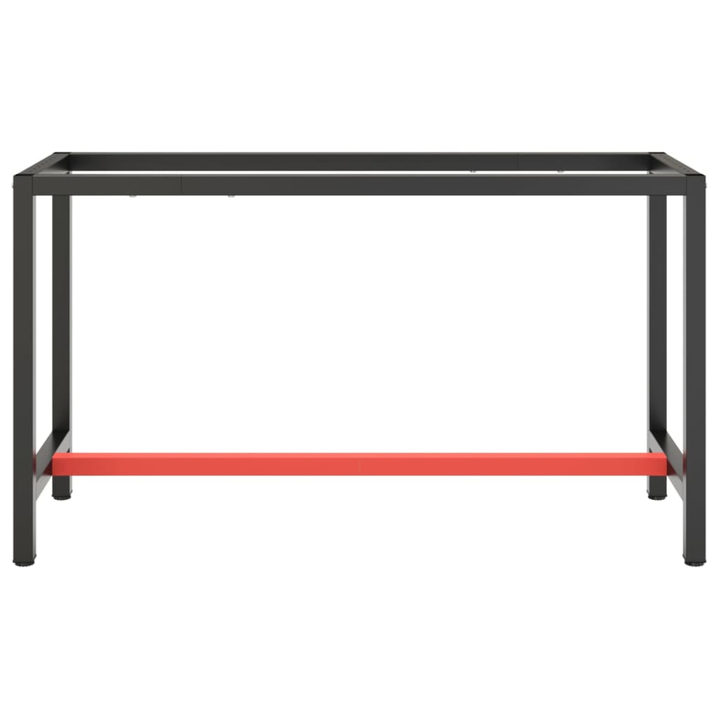 Ramme til arbeidsbenk matt svart og rød 140x50x79 cm metall