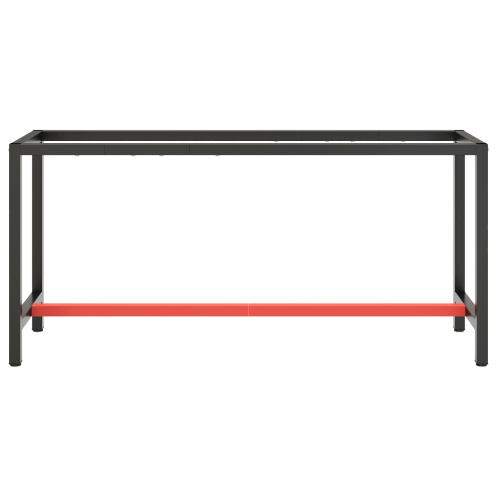 Ramme til arbeidsbenk matt svart og rød 170x50x79 cm metall