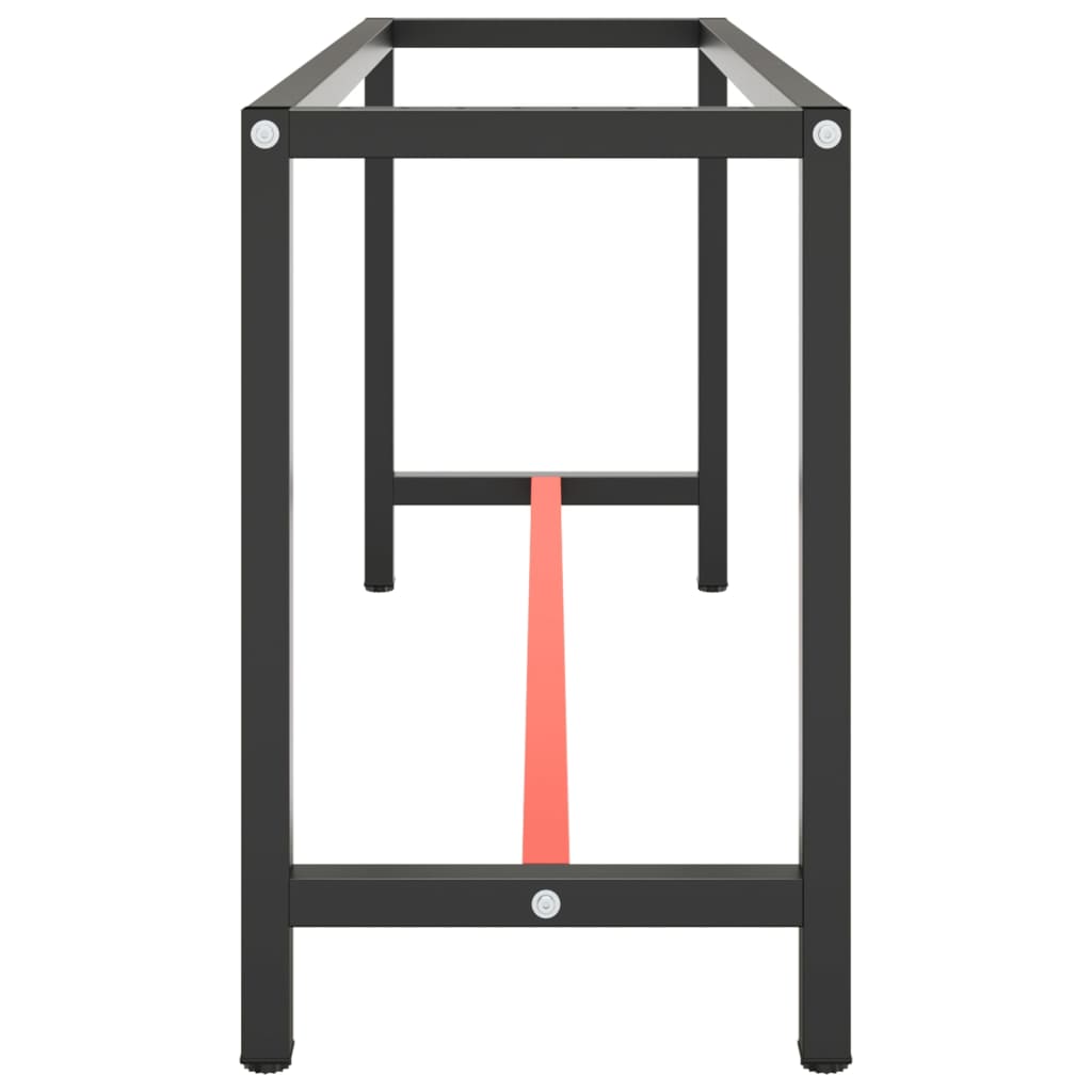Ramme til arbeidsbenk matt svart og rød 170x50x79 cm metall