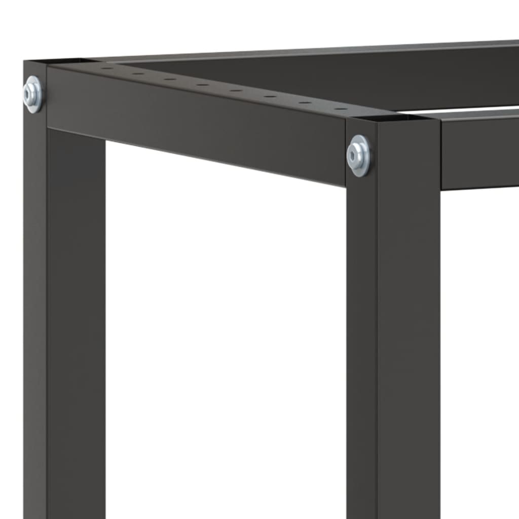 Ramme til arbeidsbenk matt svart og rød 210x50x79 cm metall