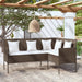 Sofa L-formet med puter polyrotting brun