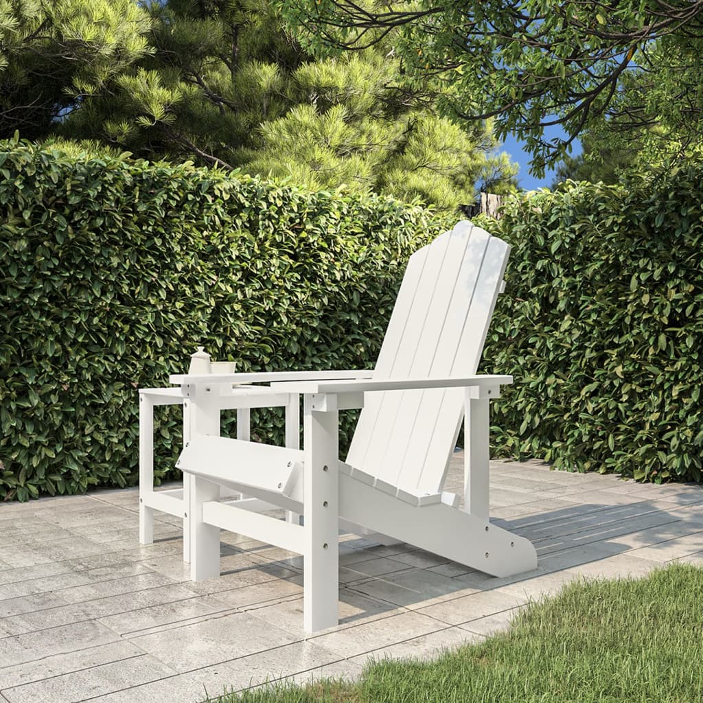 Adirondack hagestol HDPE hvit vidaXL