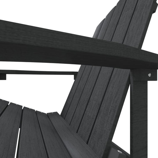 Adirondack hagestol HDPE antrasitt vidaXL
