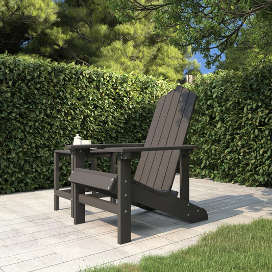 Adirondack hagestol HDPE antrasitt vidaXL