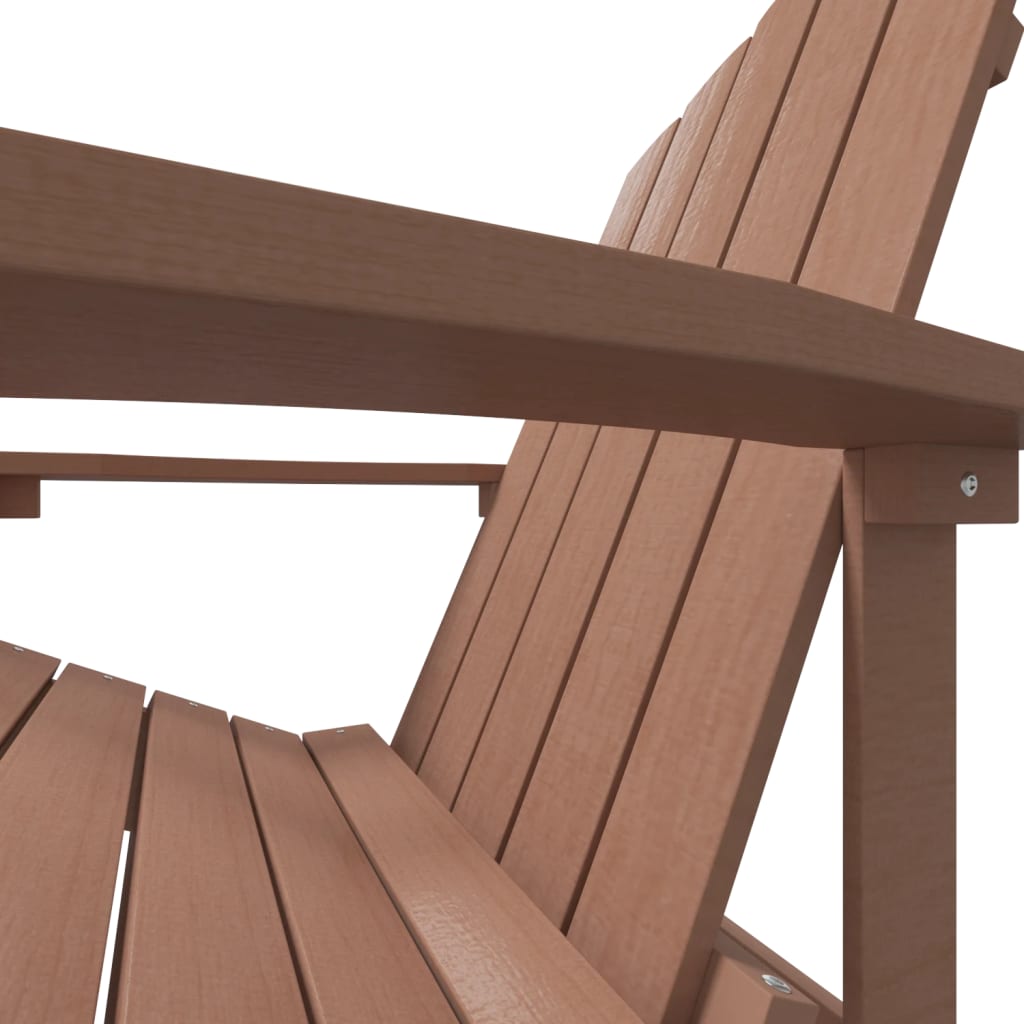 Adirondack hagestol HDPE brun vidaXL