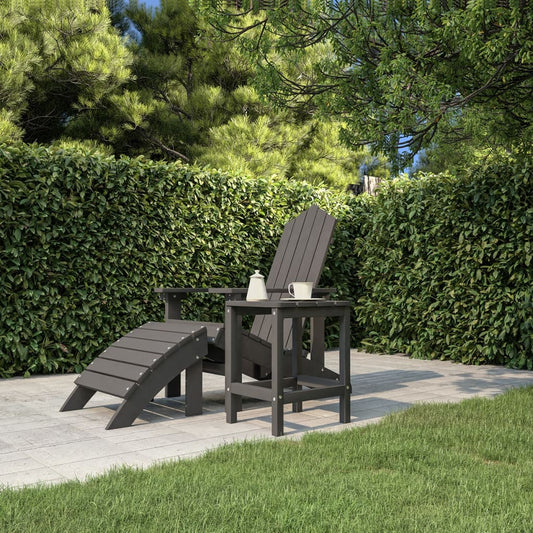 Adirondack hagebord antrasitt 38x38x46 cm HDPE vidaXL