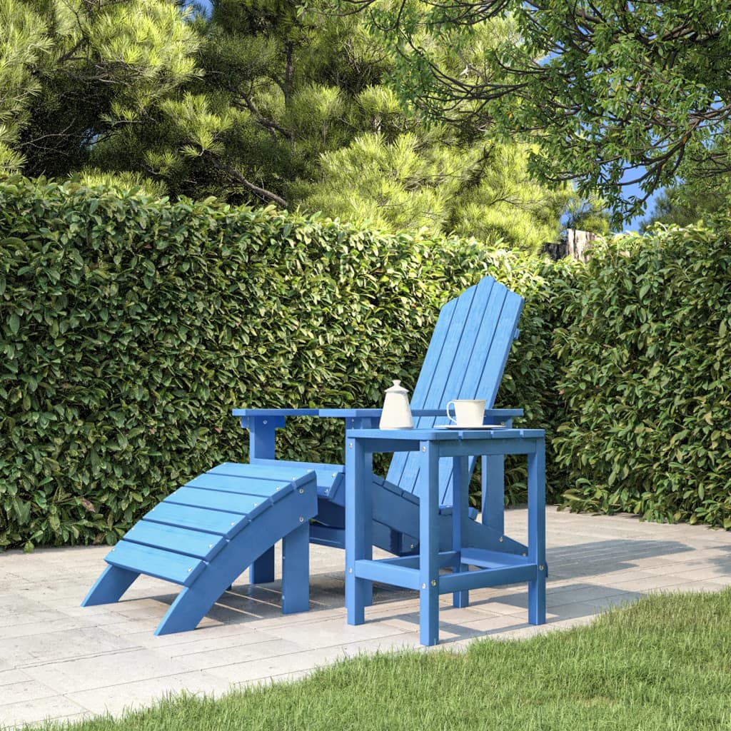 Adirondack hagebord havblå 38x38x46 cm HDPE
