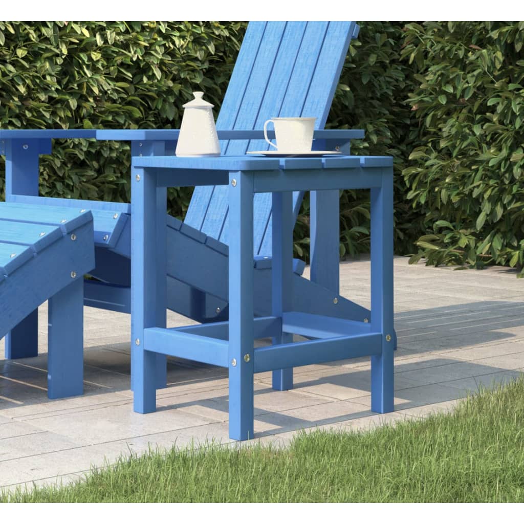 Adirondack hagebord havblå 38x38x46 cm HDPE