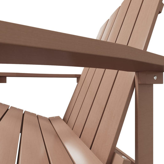 Adirondack hagestol med fotskammel HDPE brun vidaXL