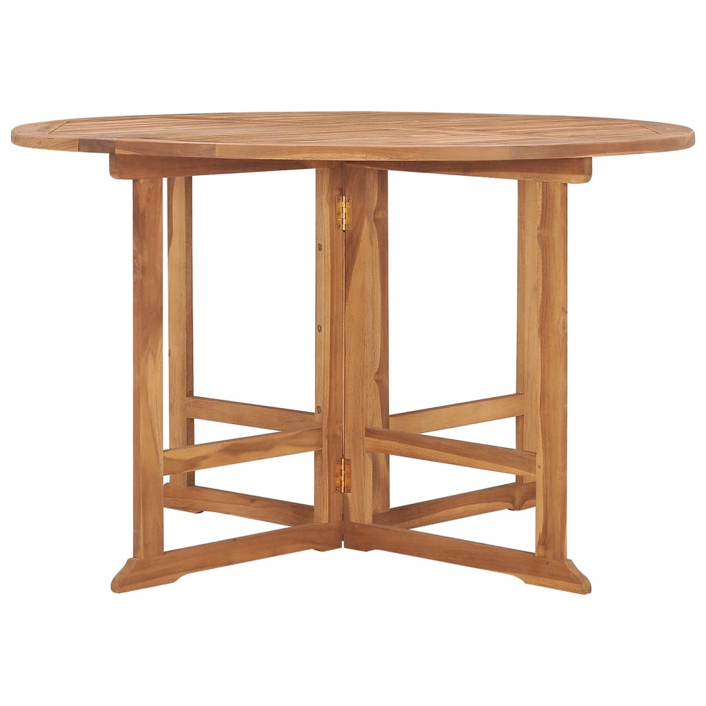 Sammenleggbart hagespisebord Ø110x75 cm heltre teak vidaXL