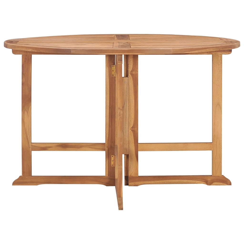 Sammenleggbart hagespisebord Ø110x75 cm heltre teak vidaXL