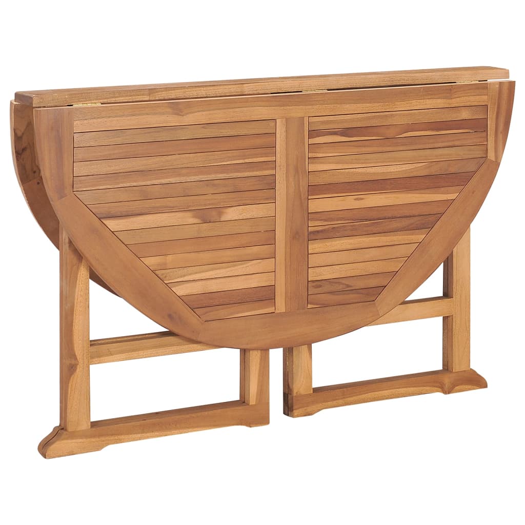 Sammenleggbart hagespisebord Ø110x75 cm heltre teak vidaXL