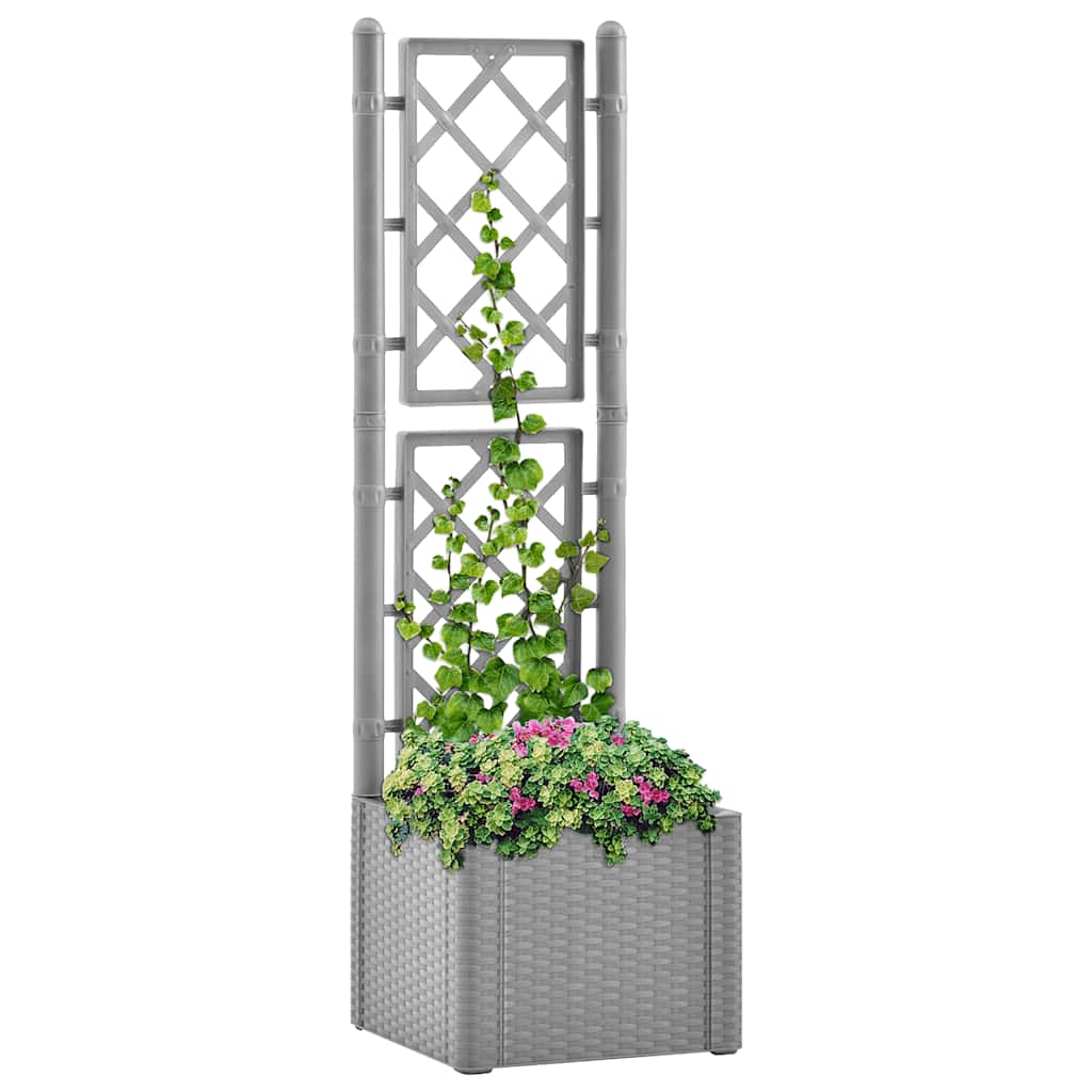 Høybed med espalier og selvvanningssystem grå