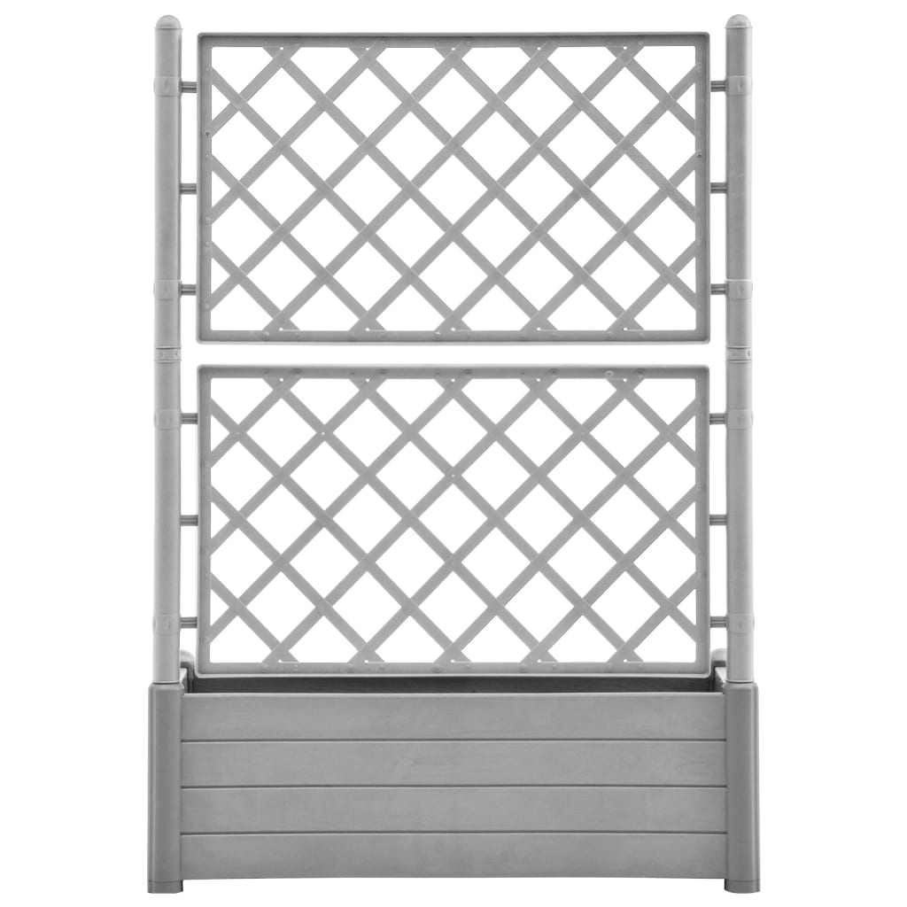 Plantekasse med espalier 100x43x142 cm PP steingrå