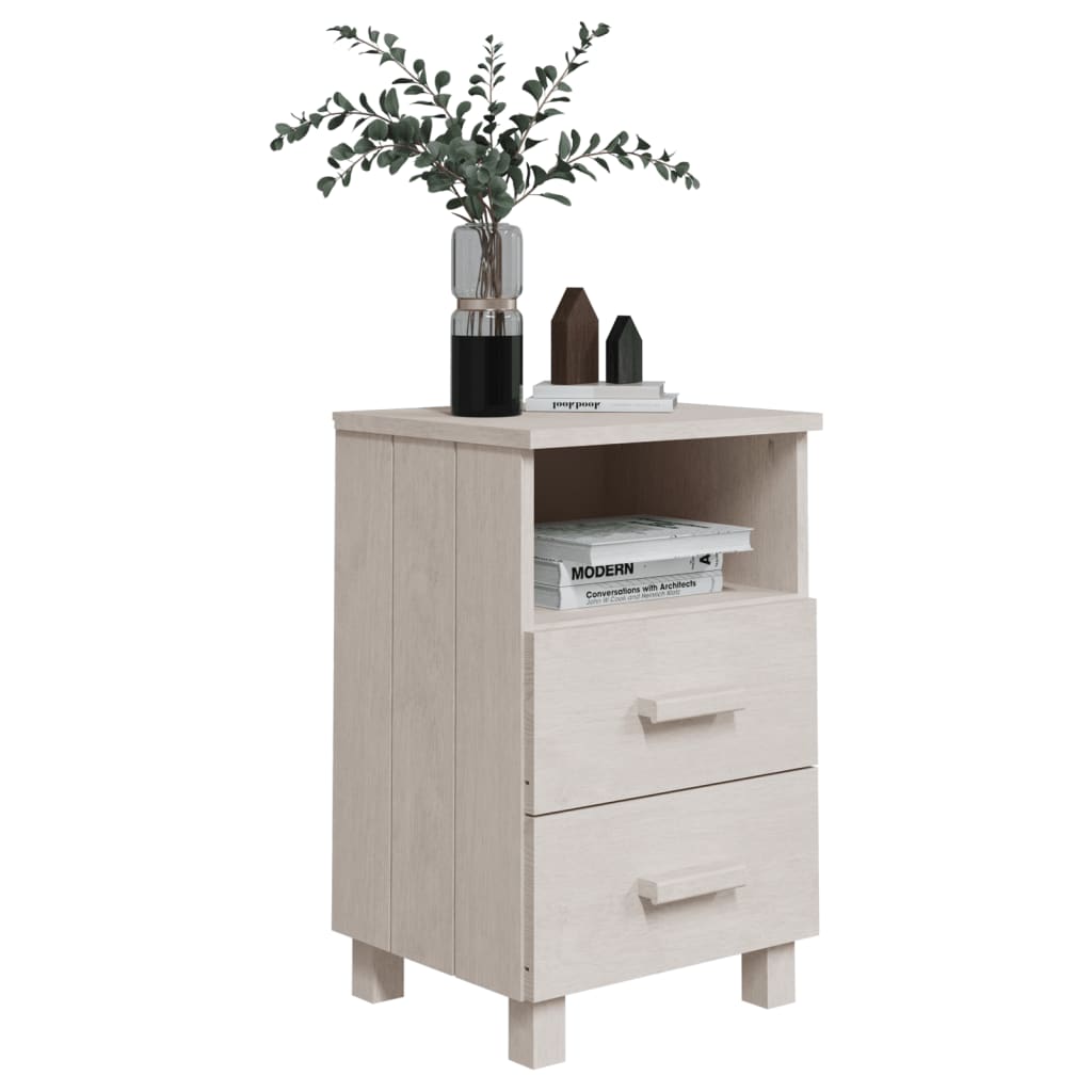 Nattbord HAMAR hvit 40x35x62 cm heltre furu