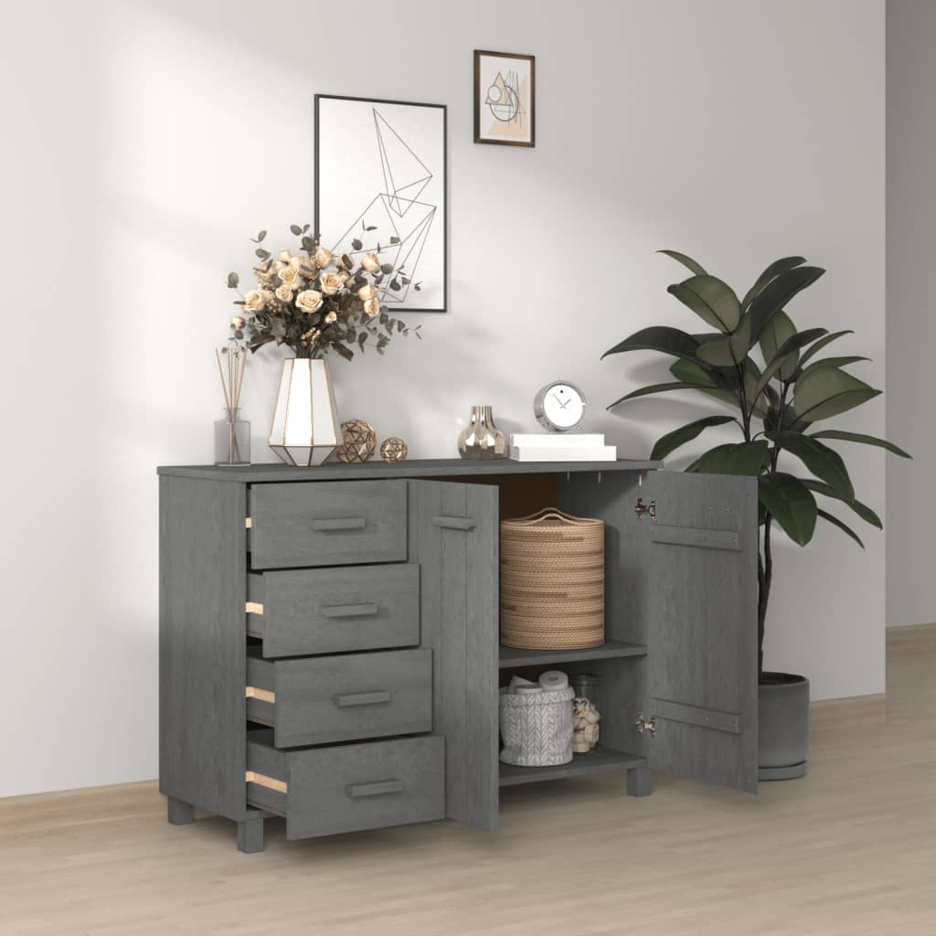 Skjenk HAMAR mørkegrå 113x40x80 cm heltre furu