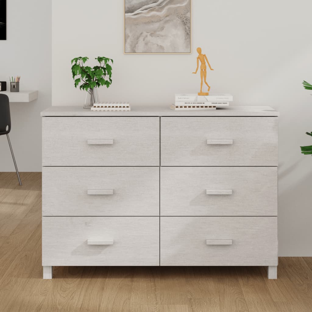 Skjenk HAMAR hvit 113x40x80 cm heltre furu