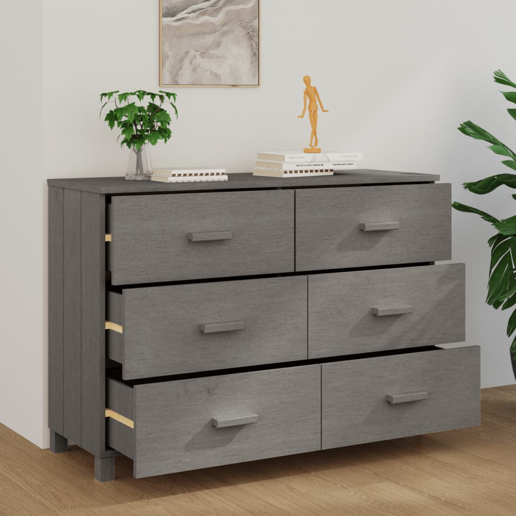 Skjenk HAMAR lysegrå 113x40x80 cm heltre furu