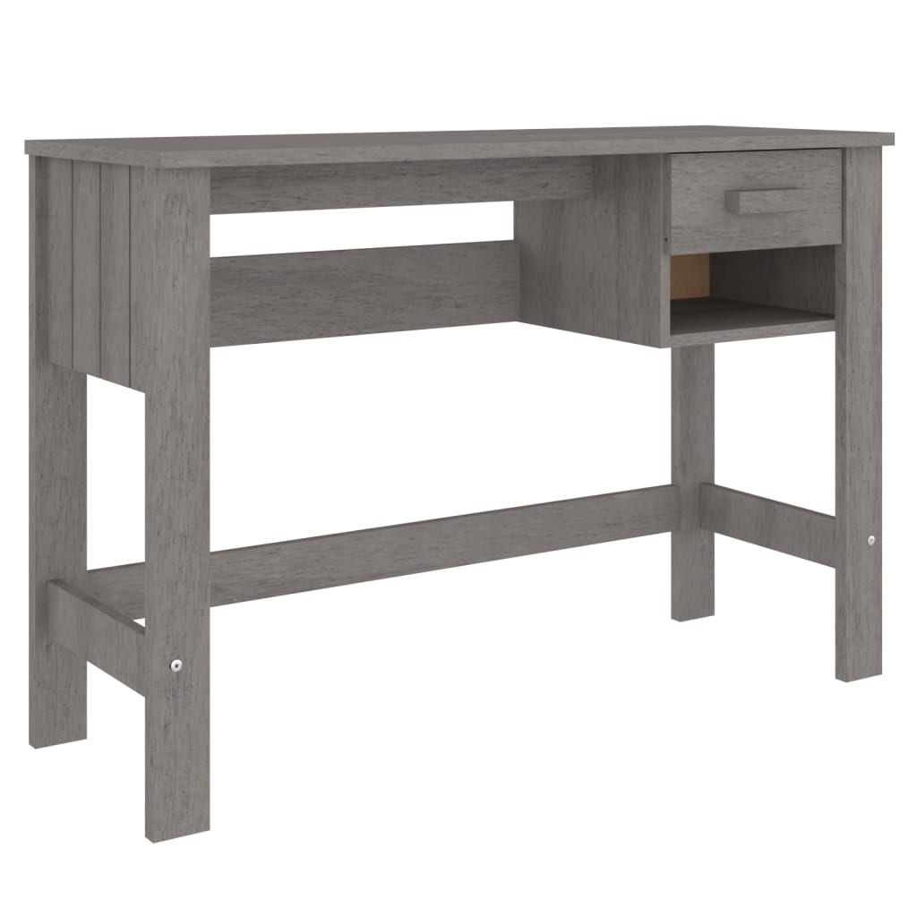 Skrivebord HAMAR lysegrå 110x40x75 cm heltre furu