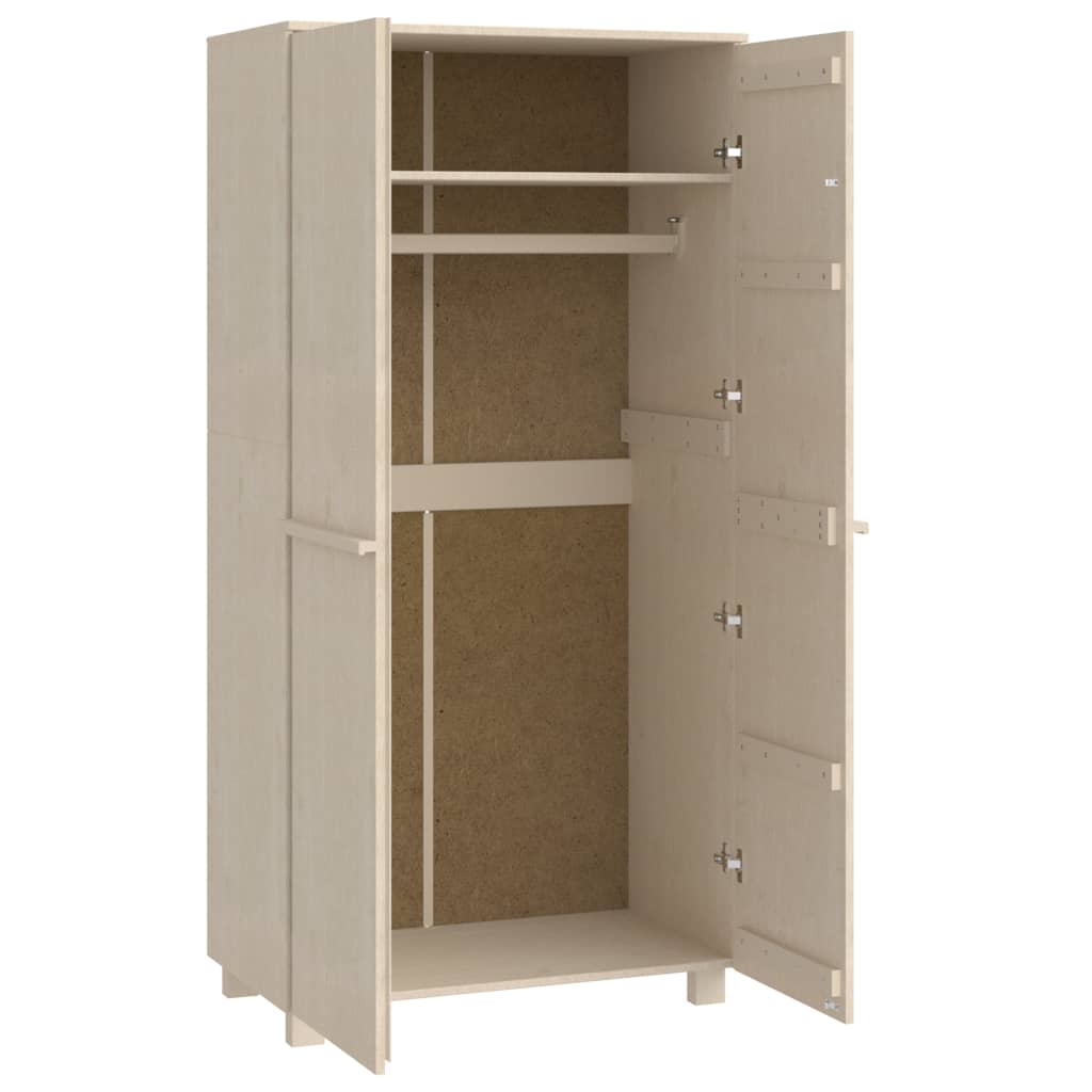 Garderobe HAMAR honningbrun 89x50x180 cm heltre furu