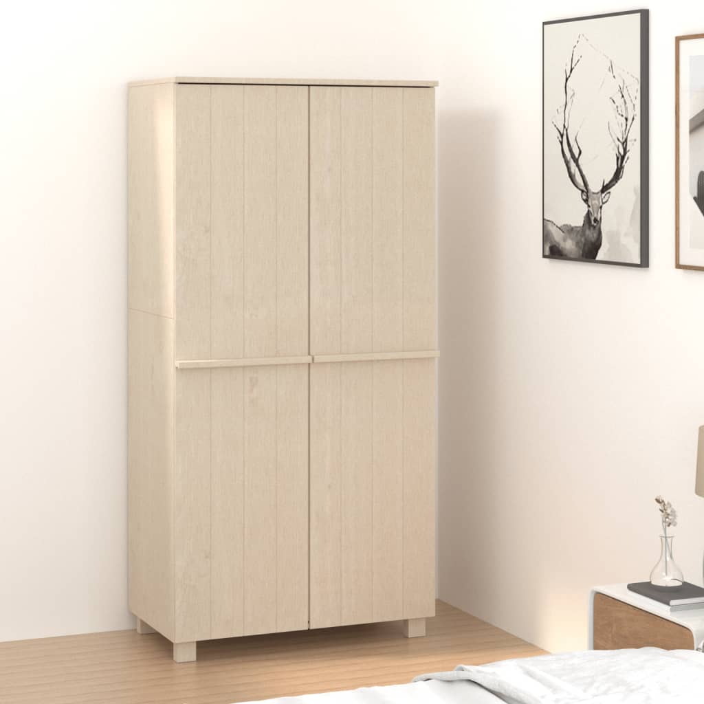 Garderobe HAMAR honningbrun 89x50x180 cm heltre furu