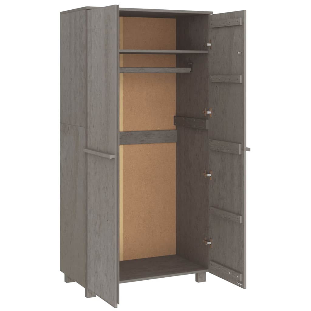Garderobe HAMAR lysegrå 89x50x180 cm heltre furu