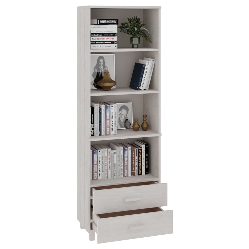 Highboard HAMAR hvit 60x35x180 cm heltre furu