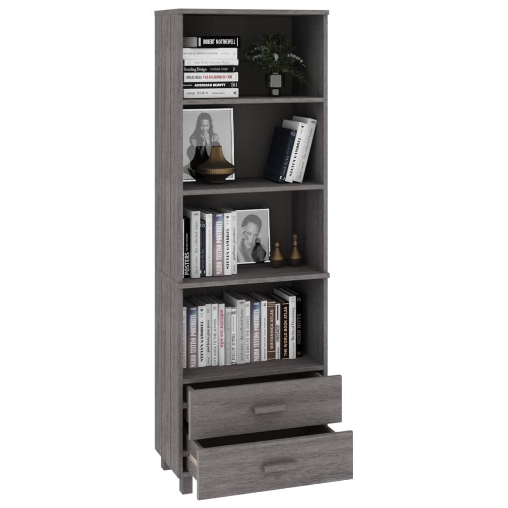 Highboard HAMAR lysegrå 60x35x180 cm heltre furu