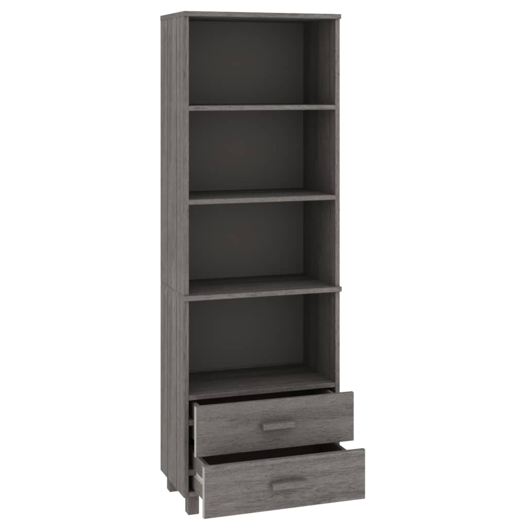 Highboard HAMAR lysegrå 60x35x180 cm heltre furu