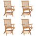 Sammenleggbare hagestoler 4 stk heltre teak